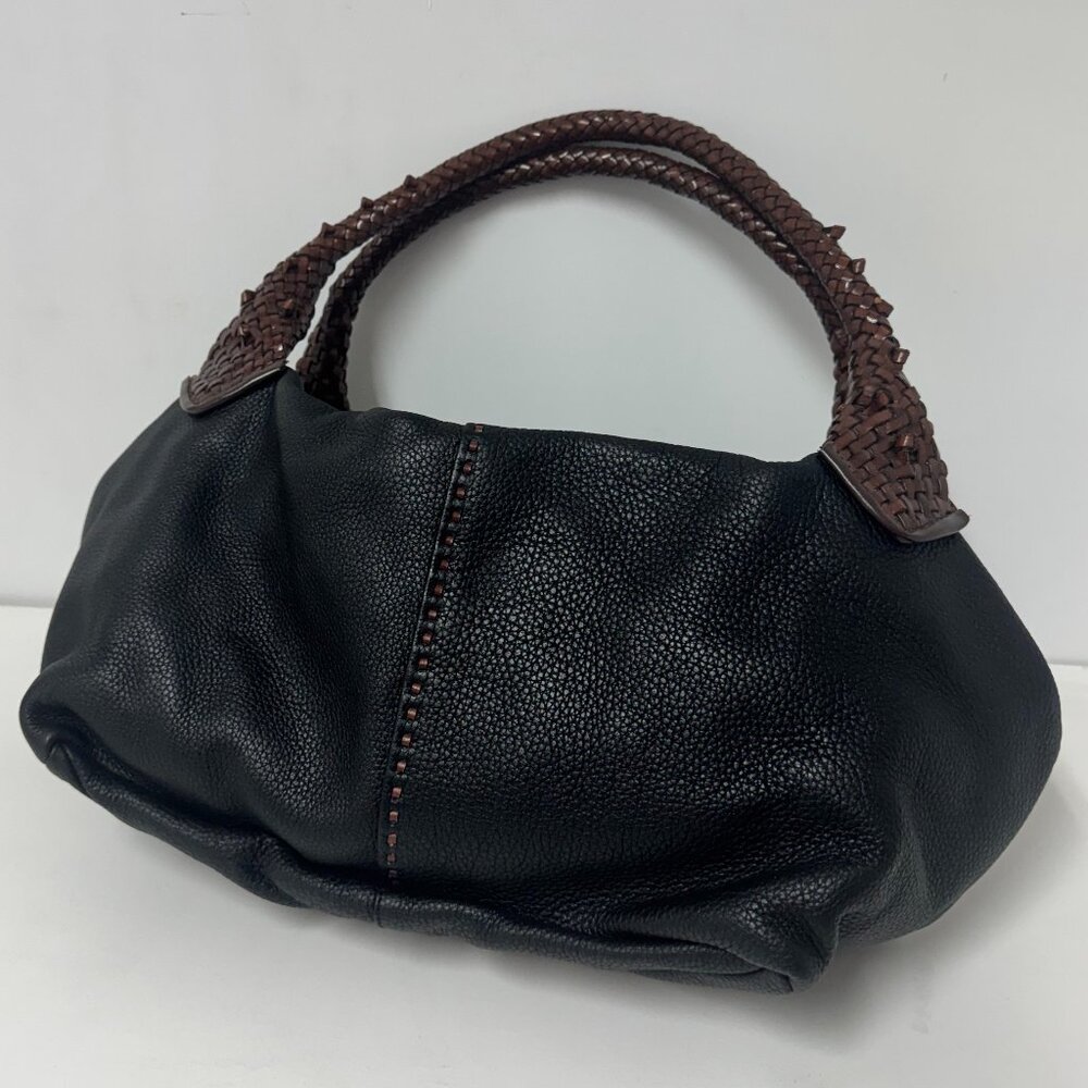 Paolo Masi Black Pebbled Leather Bag Purse Made in Italy